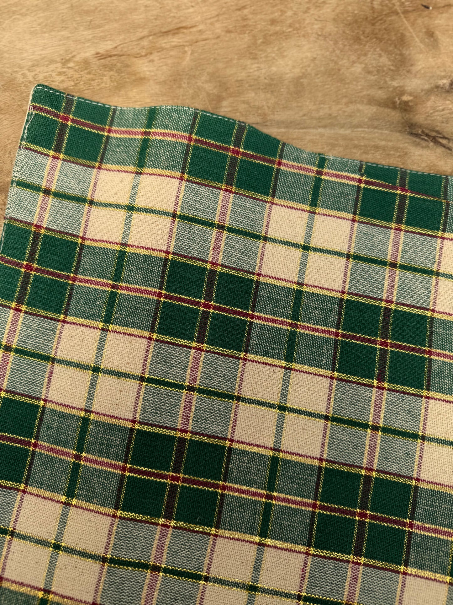 NA-IN-008 Individuales Cuadros Verdes Navidad. Set x 8