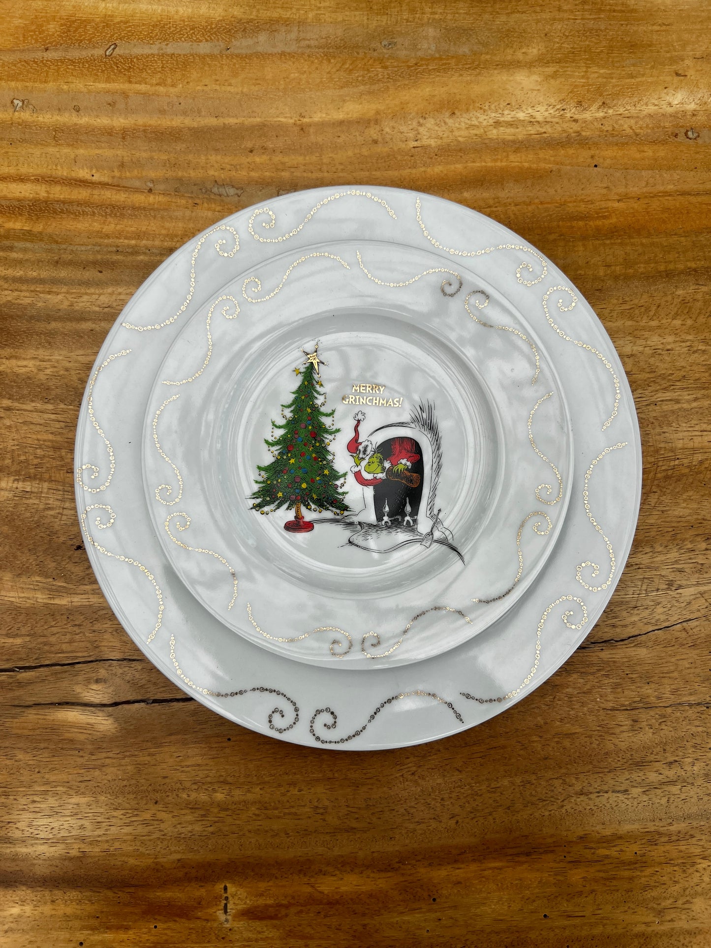 NA-PL-005 Platos Set x 2 Grinchmas x 8 Puestos Navidad