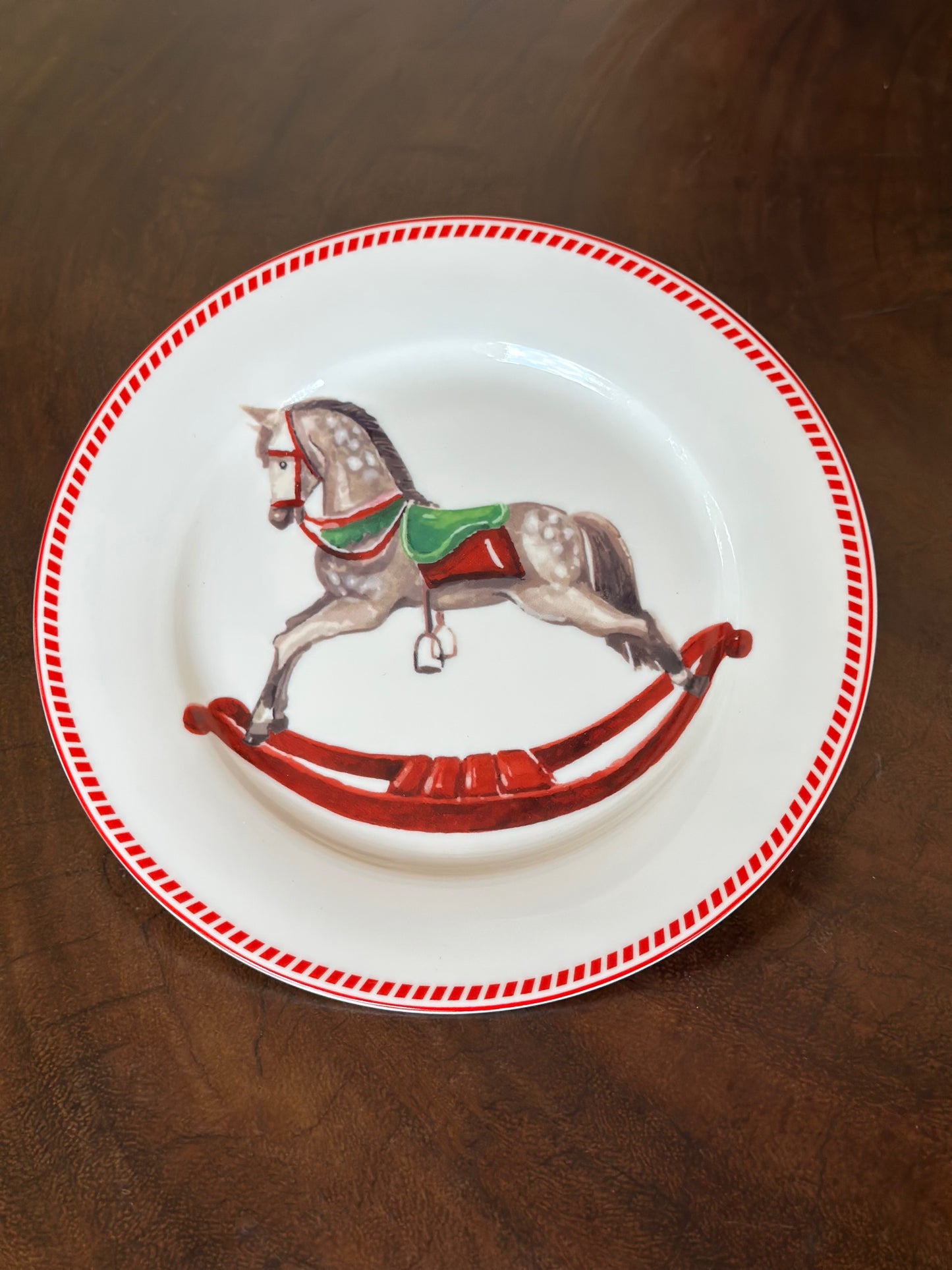 NA-PL-073 Plato Caballito Navidad. Set x 8