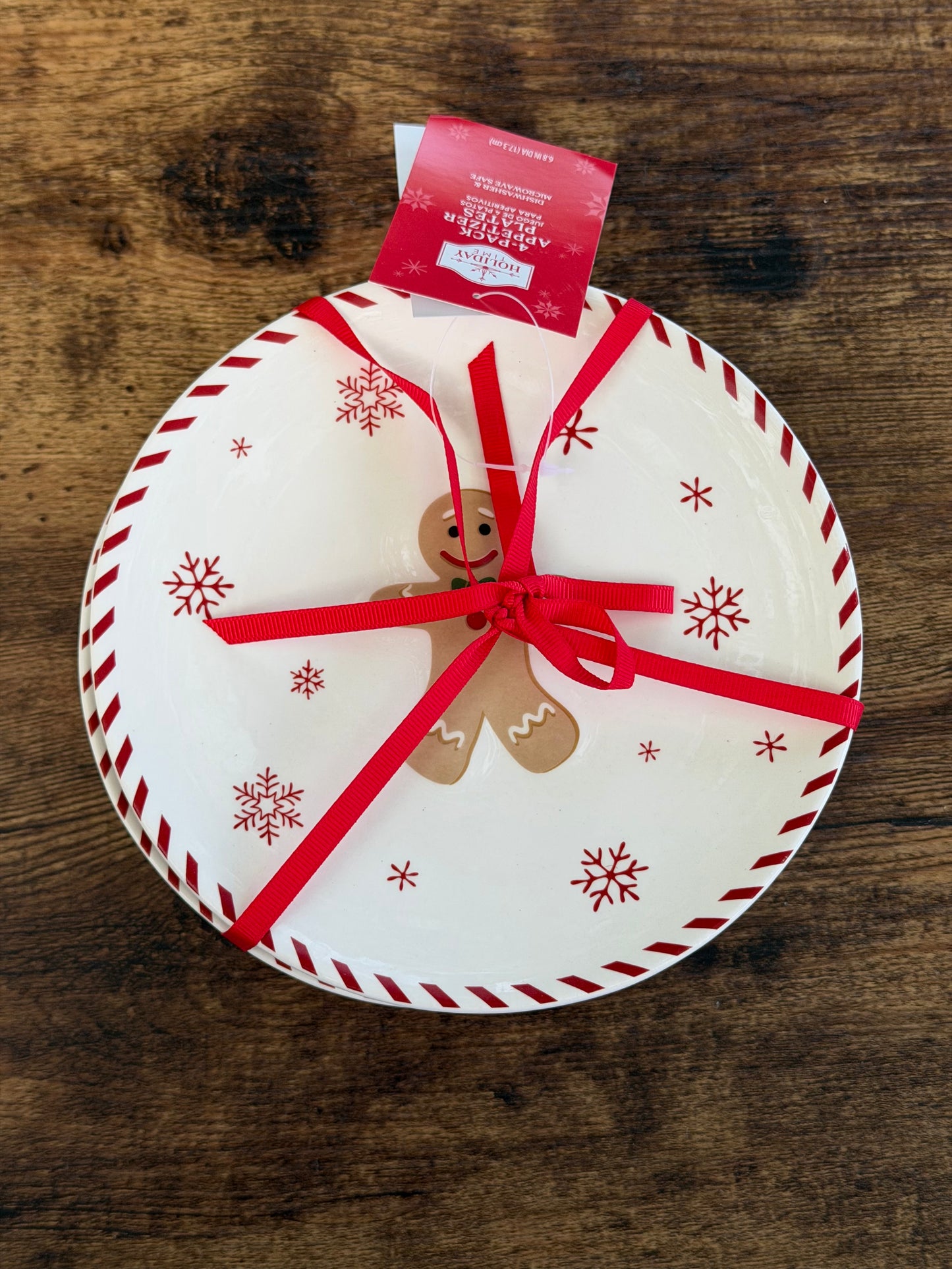 NA-PL-089 Plato Postrero Galleta de Jengibre en Medio. Set x 8