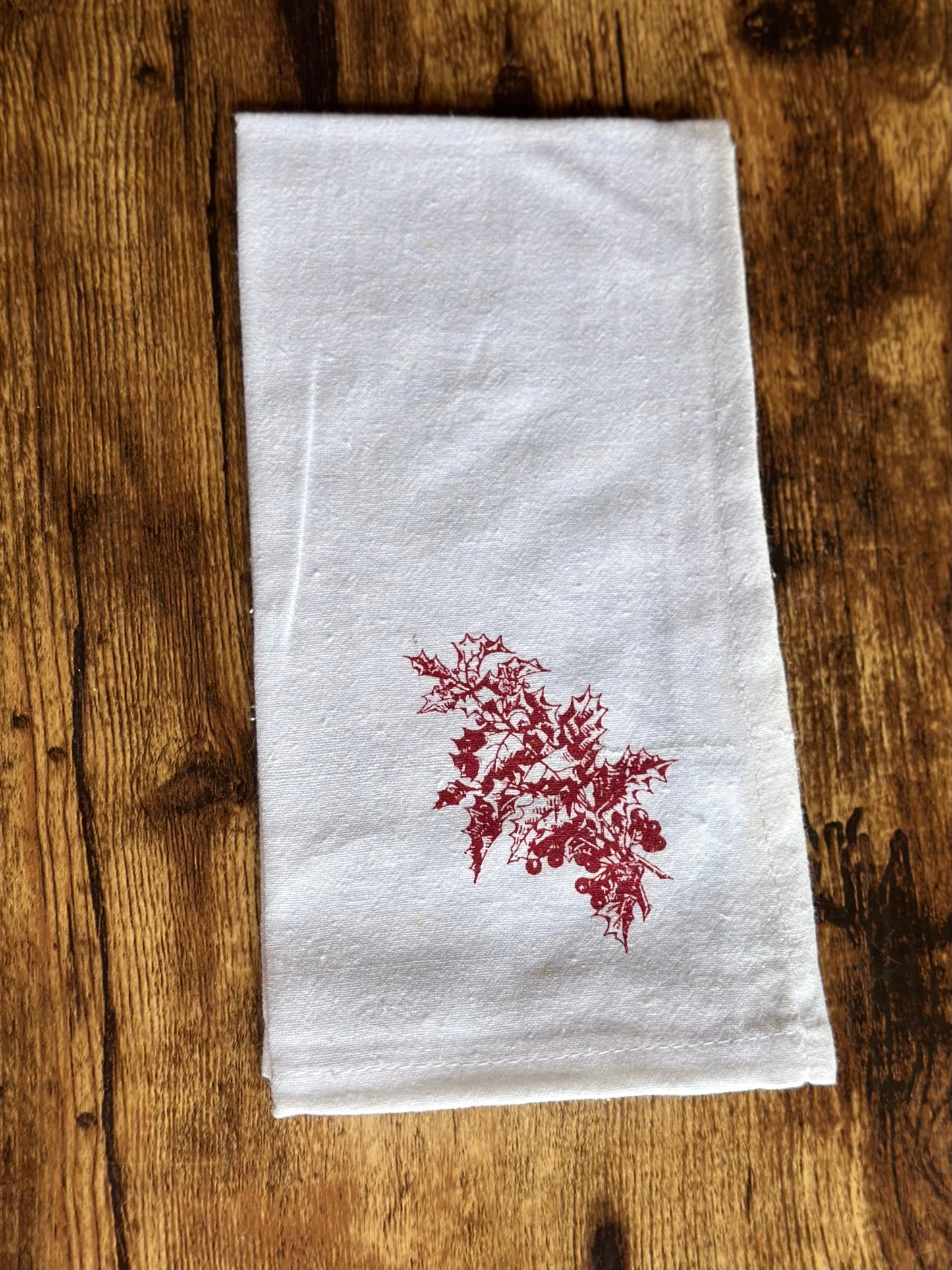 NA-SE-014 Servilletas Blancas Ramo Flores Navidad x 6