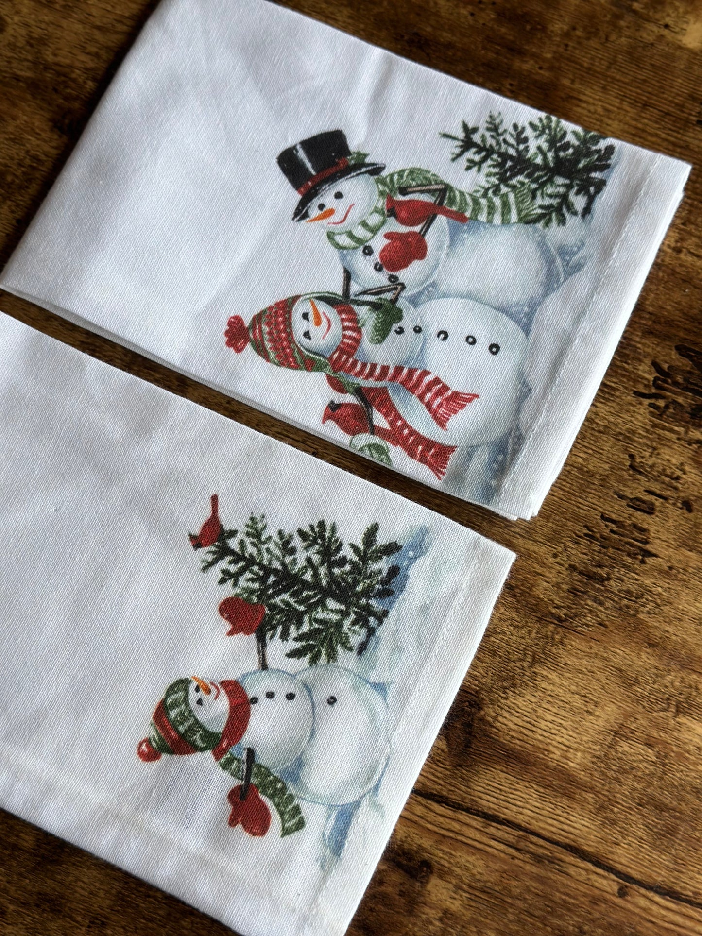 NA-SE-020 Servilletas Blancas Muñeco de Nieve Surtido x 6 Navidad