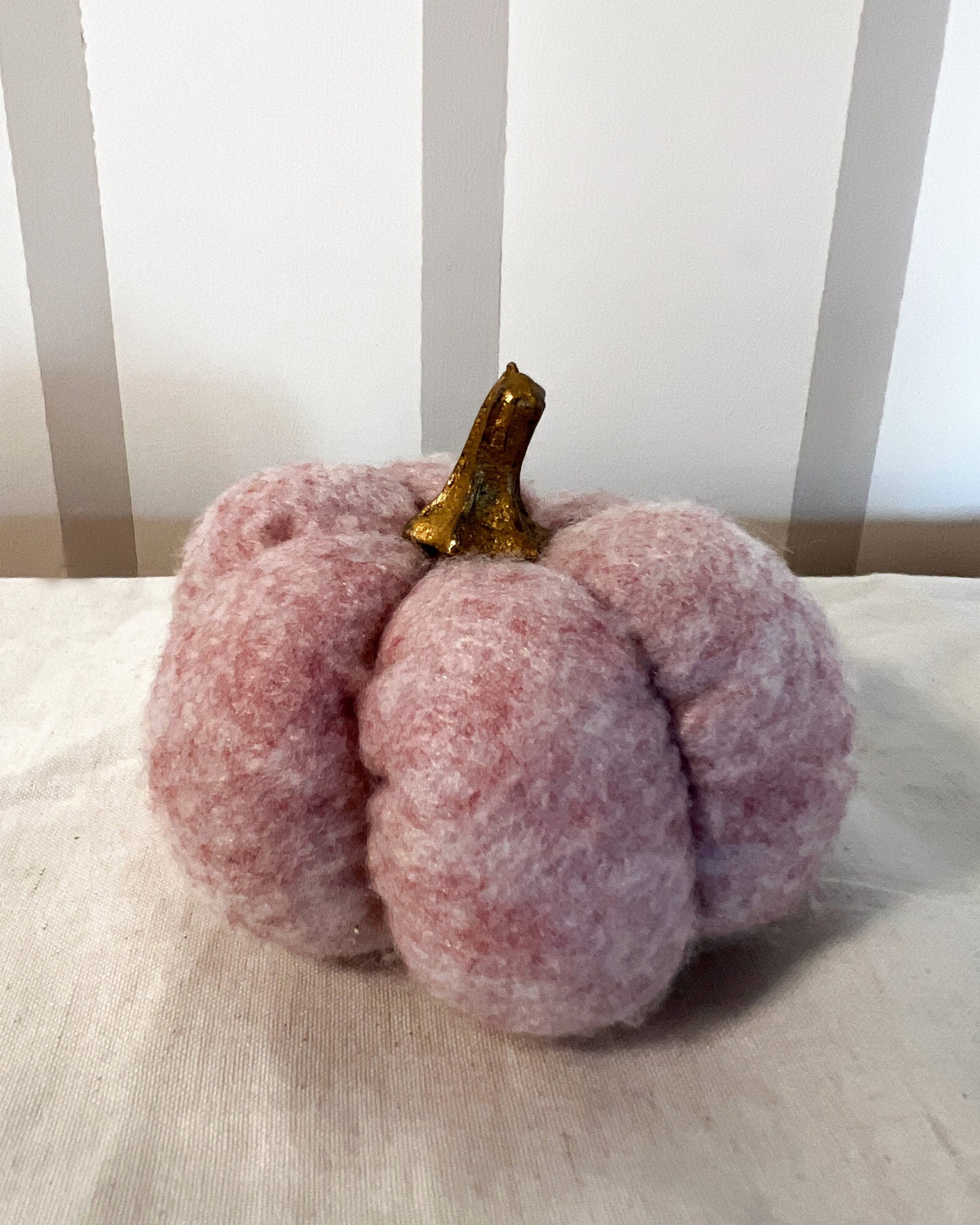 OT-DE-029 Decoración Calabaza Rosa Paño 10cm Otoño