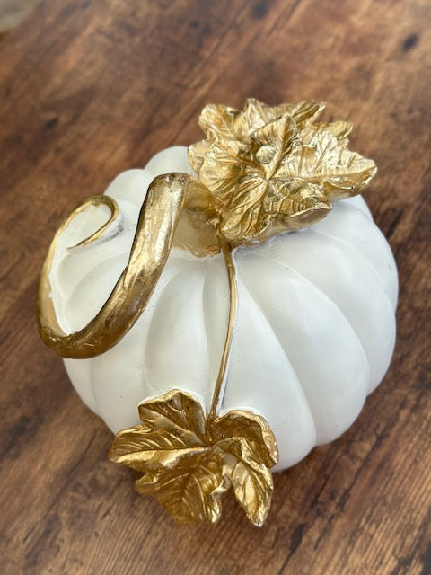 OT-DE-088 Calabaza Blanca con Dorado Otoño