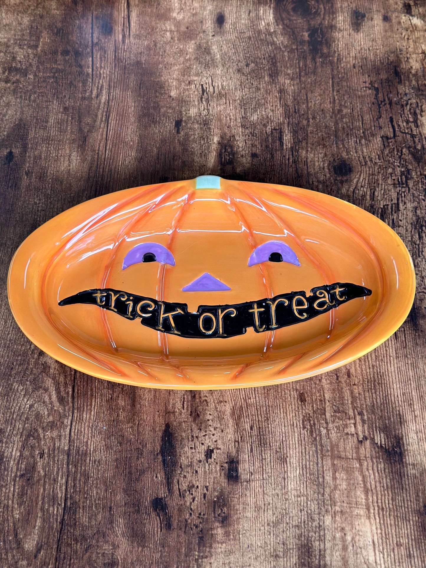 OT-DE-104 Bandeja Calabaza Dulce o Truco (Cerámica)