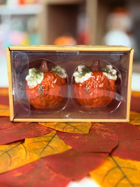 OT-DE-126 Salero / Pimentero Calabaza con Hojas