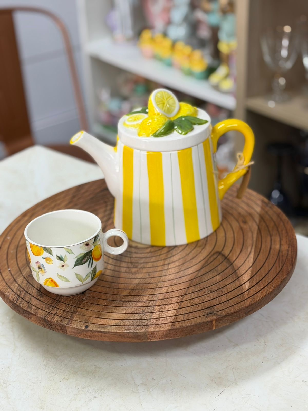 VE-DE-004 Tetera Rayas Limones