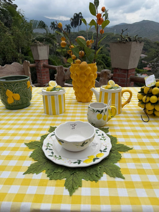 VE-VA-001 Vajilla Limones, Set x 3. 8 Puestos
