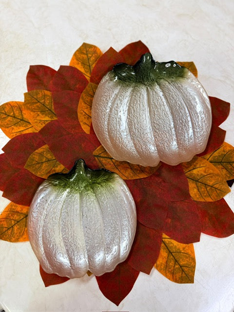 OT-PL-019 Plato Calabaza Medianos en Vidrio. Set x 4
