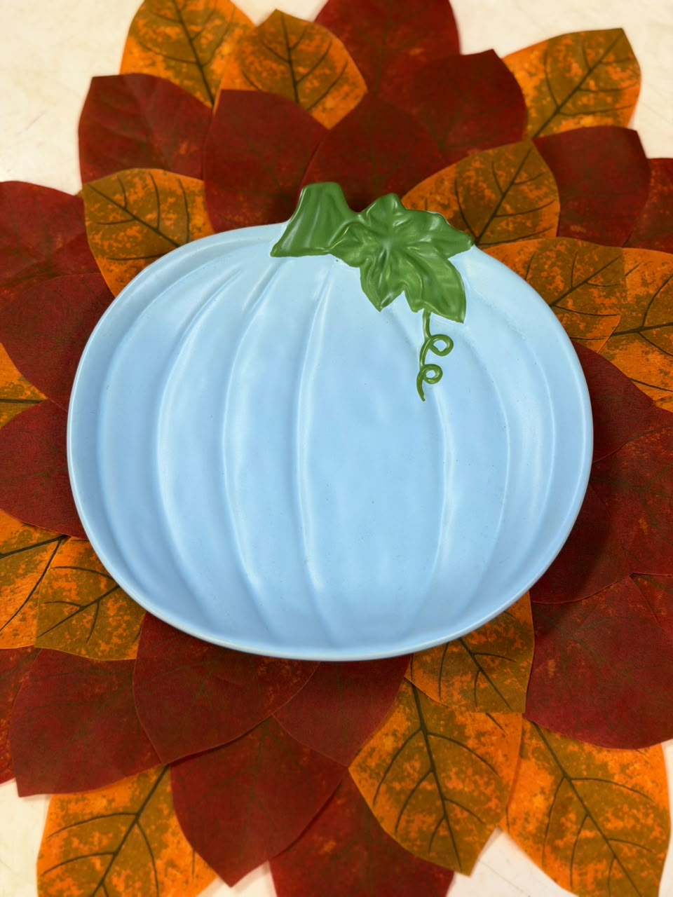 OT-PL-021 Plato Calabaza Azul. Set x 8
