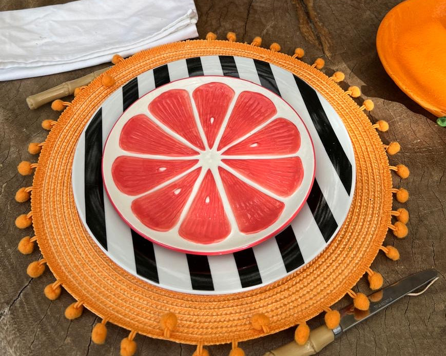 VE-DE-023 Individuales Color Naranja. Set x 8