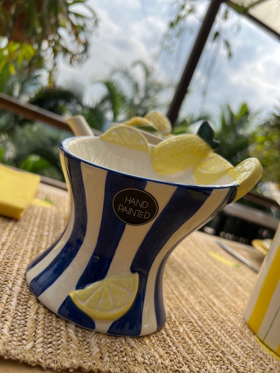 VE-DE-005 Bowl Rayas Azules Limones