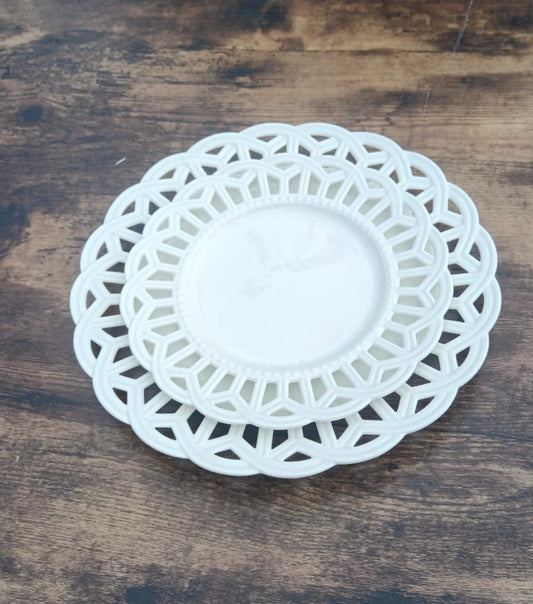 NA-PL-074D Plato Blanco Calado, Set x 2. 4 Puestos