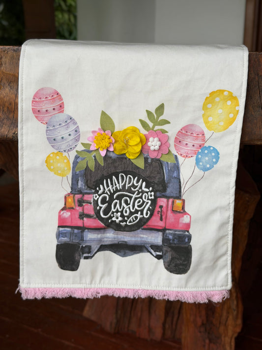 EA-CA-013 Camino de Mesa con Carro Rosado y Globos