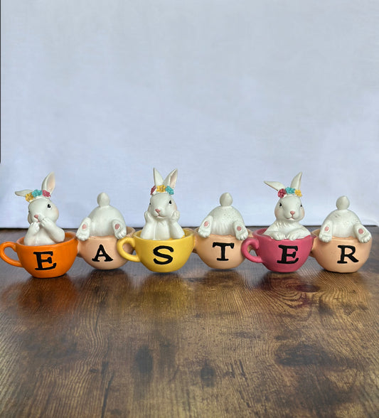 EA-DE-029 Tazas Colores Easter con Conejos