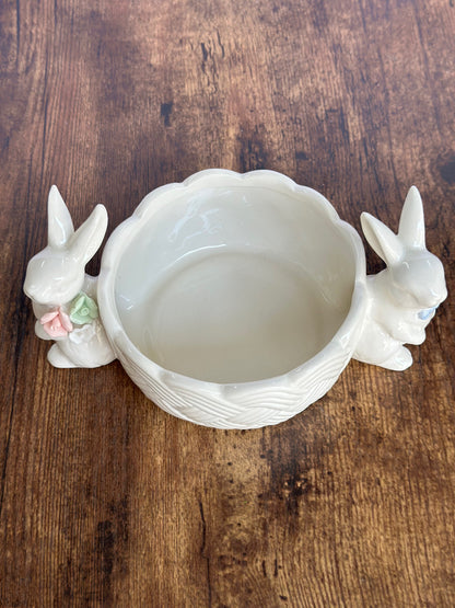 EA-DE-124 Bowl Porcelana con Dos Conejos