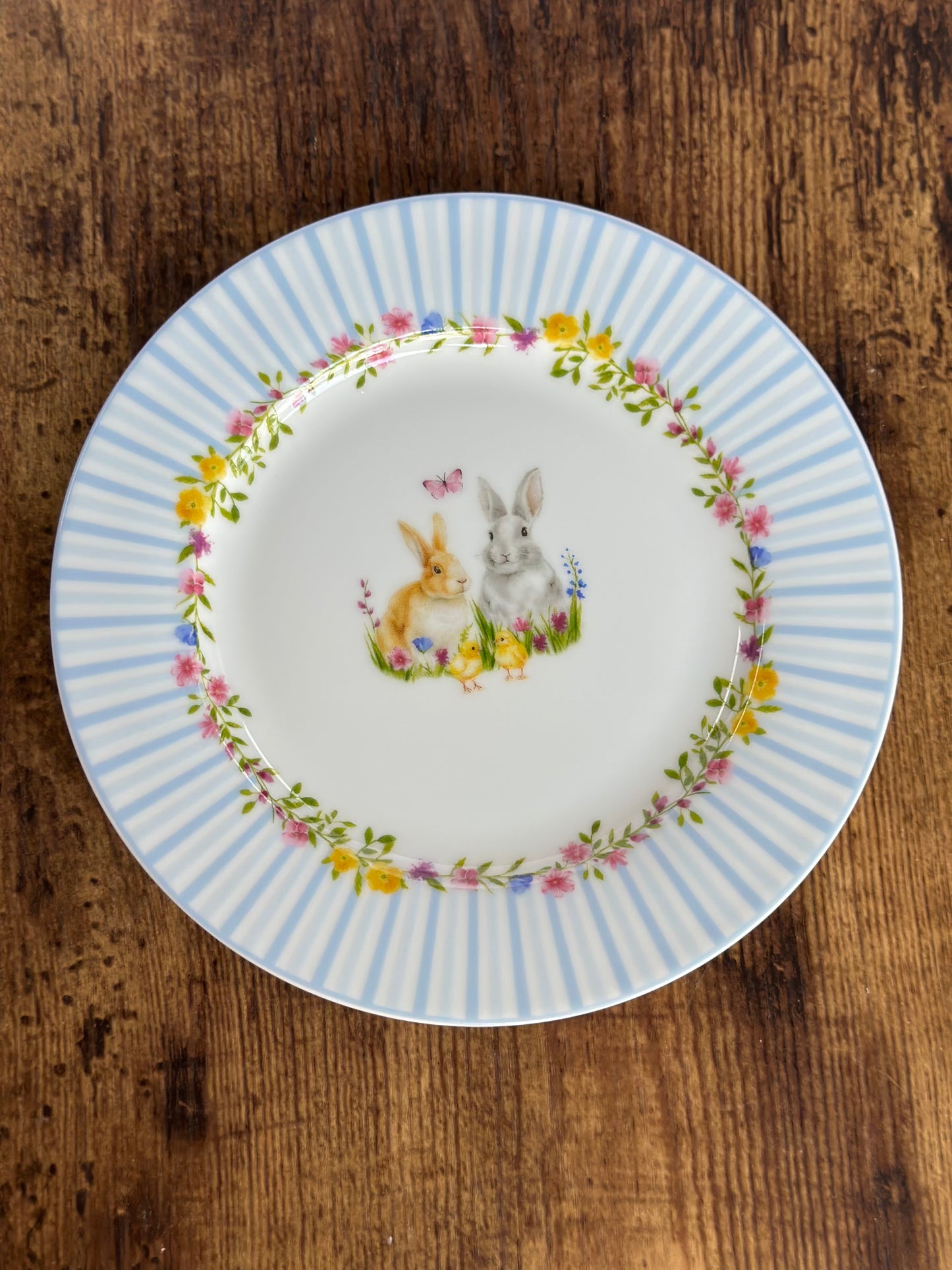 EA-PL-005 Plato Conejo Borde de Colores. Surtido. Set x 4