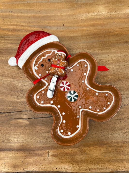 NA-BA-001 Bandeja Jengibre con Cuchillo Navidad