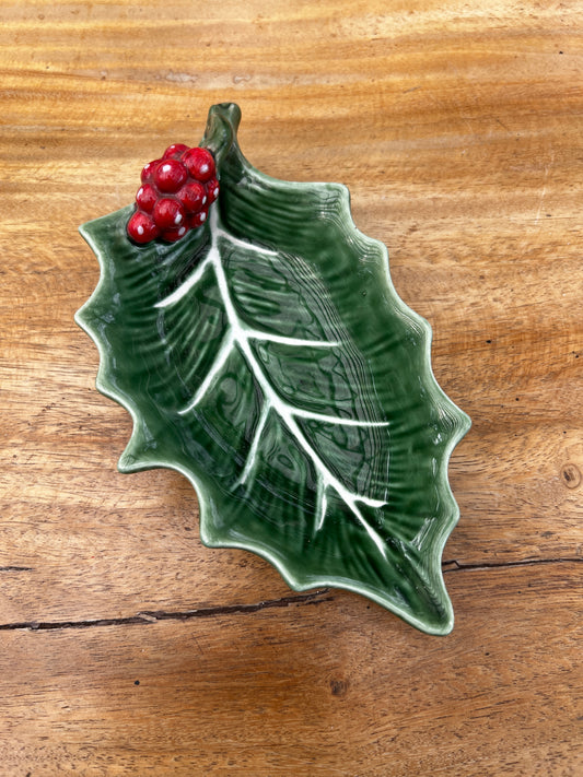 NA-BA-009 Bandeja Muerdago con Cerezas Navidad