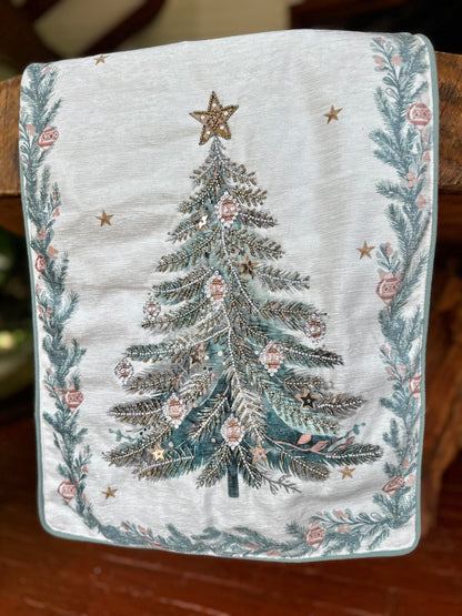 NA-CA-007 Camino de Mesa Arbol Navidad bordado