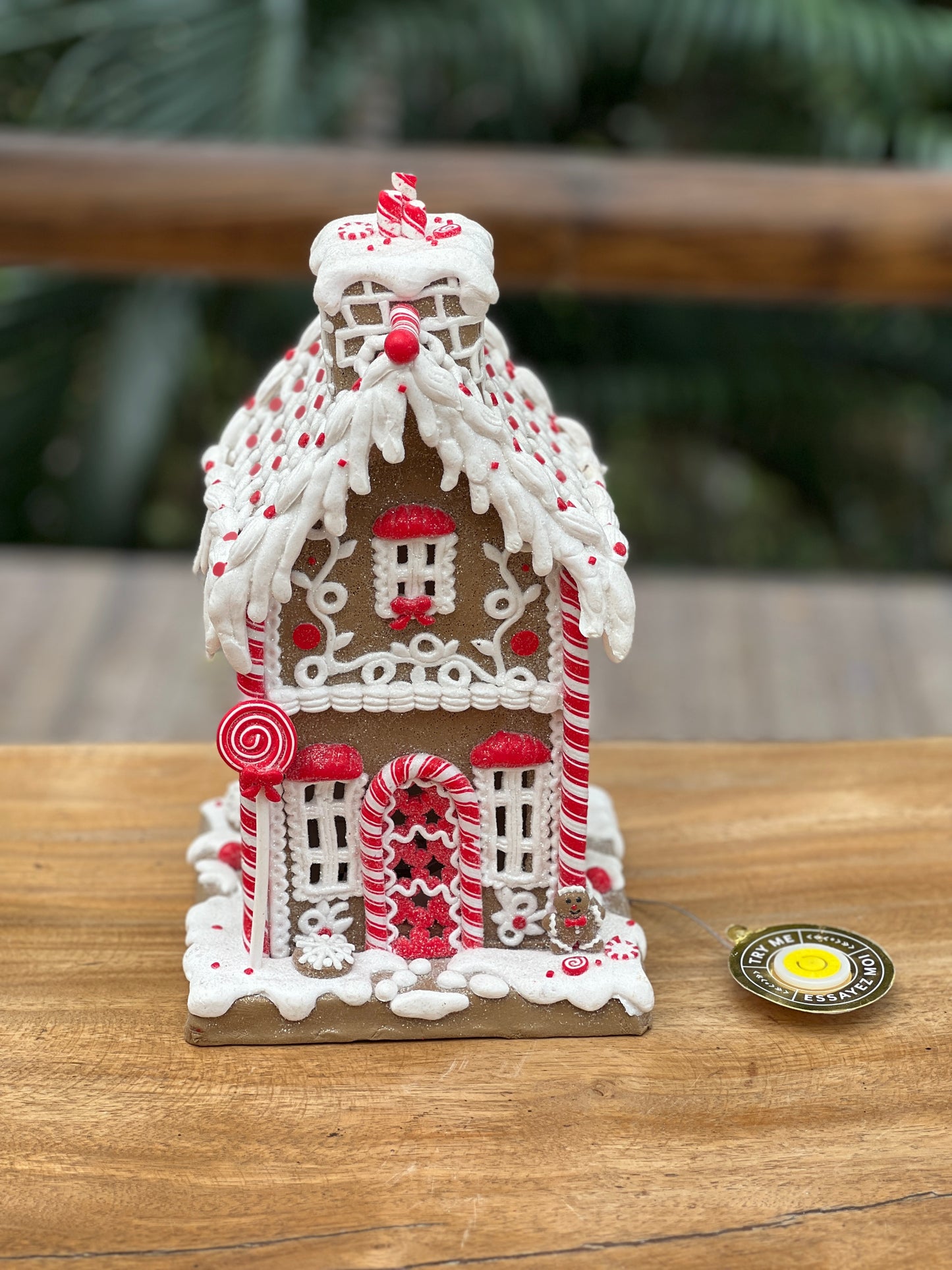 NA-DE-007 Decoración Candy Casa Galleta con Luz Navidad