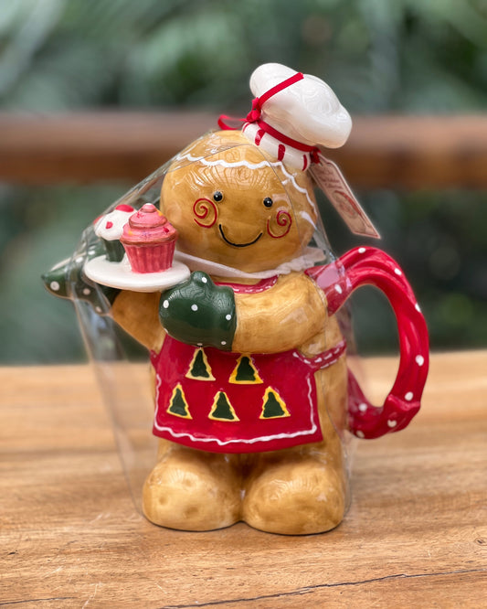 NA-DE-022 Decoración Galleta Tetera con Tapa Navidad