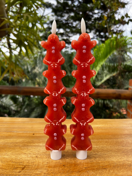 NA-DE-027 Decoración Galletas Velas Caja Con Luz x 2 Navidad