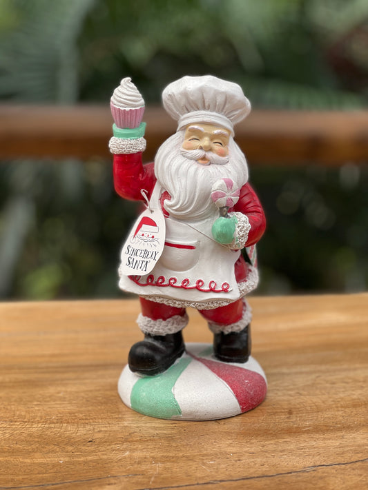 NA-DE-032 Decoración Papa Noel con Delantal y Cup Cake Navidad