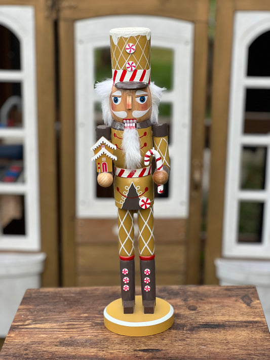 NA-DE-066 Decoración Cascanuez Dorado Madera Navidad