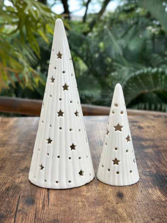 NA-DE-090 Árbol Blanco con Estrella Grande Navidad. Set x 2
