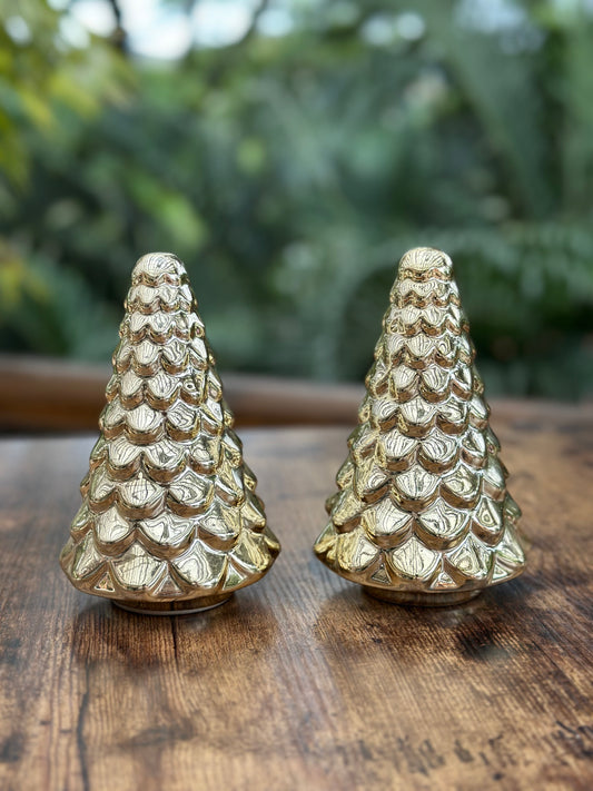 NA-DE-091 Arbol Dorado Brillante Navidad. Set x 2