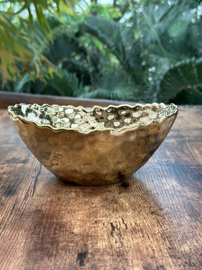 NA-DE-104  Bowl Grande Dorado + 8 Bowls Dorados Pequeños