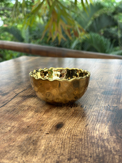 NA-DE-104  Bowl Grande Dorado + 8 Bowls Dorados Pequeños