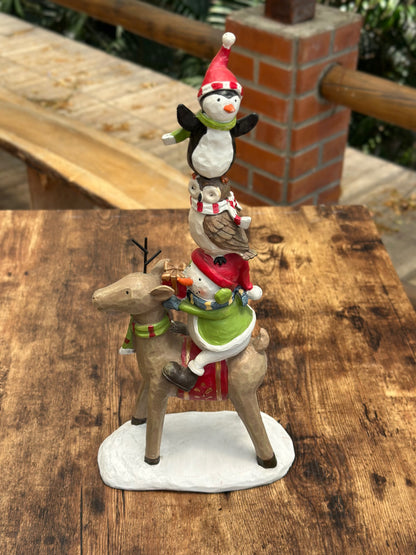 NA-DE-115 Adorno Reno con Pingüinos Navidad
