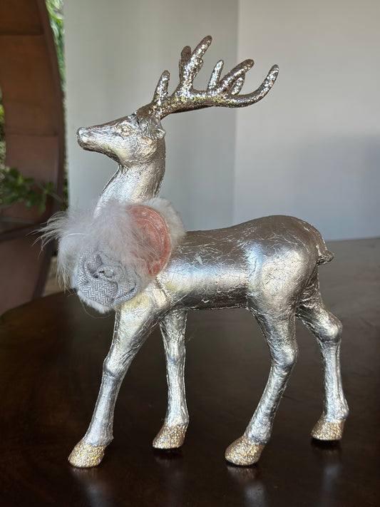 NA-DE-121  Reno Plateado Navidad