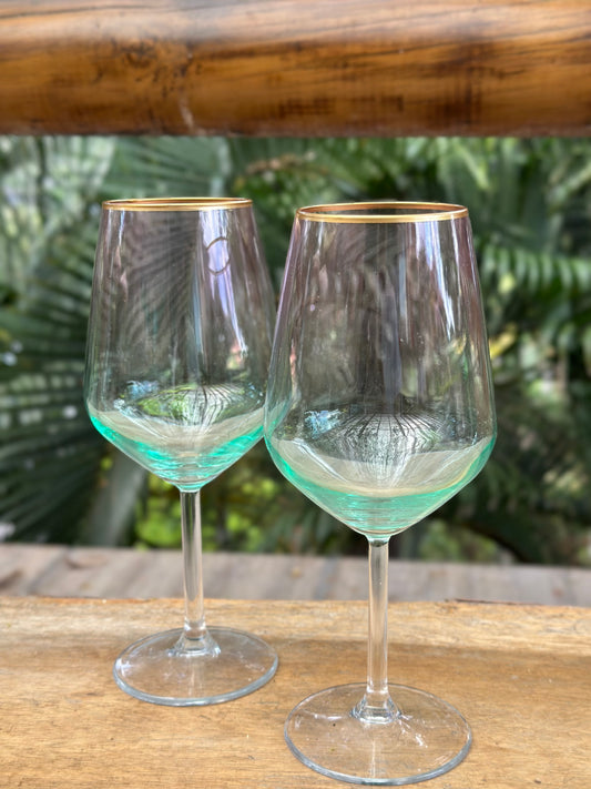 NA-DE-155 Copas Azules con Dorado. Set x 8