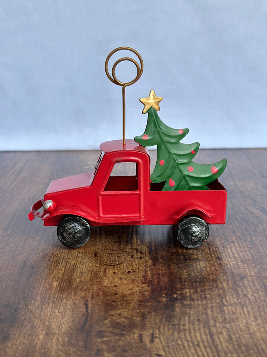 NA-DE-195 Marcador de Puesto Carro Rojo Navidad. Set x 6