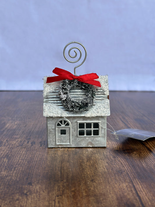 NA-DE-213 Marcador de Puestos Casa Plateada Navidad. Set x 6