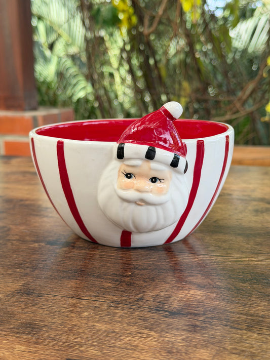 NA-DE-225 Bowl Rayas Rojas con Papa Noel