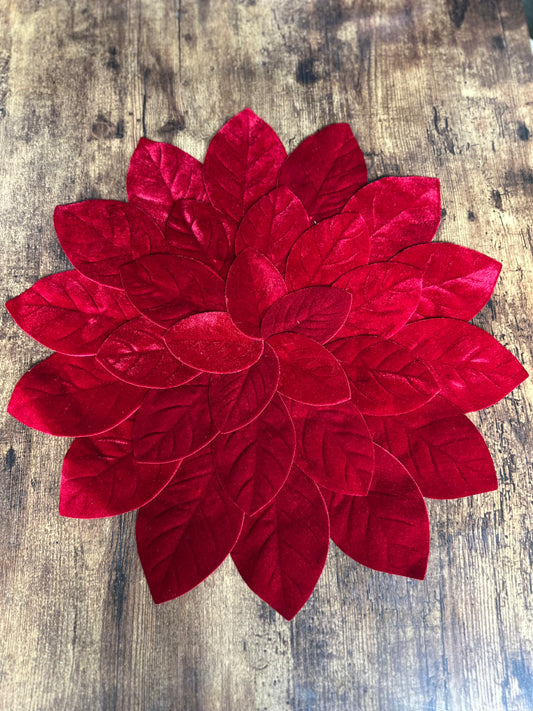 NA-IN-004 Individuales Rojos Flor. Set x 8