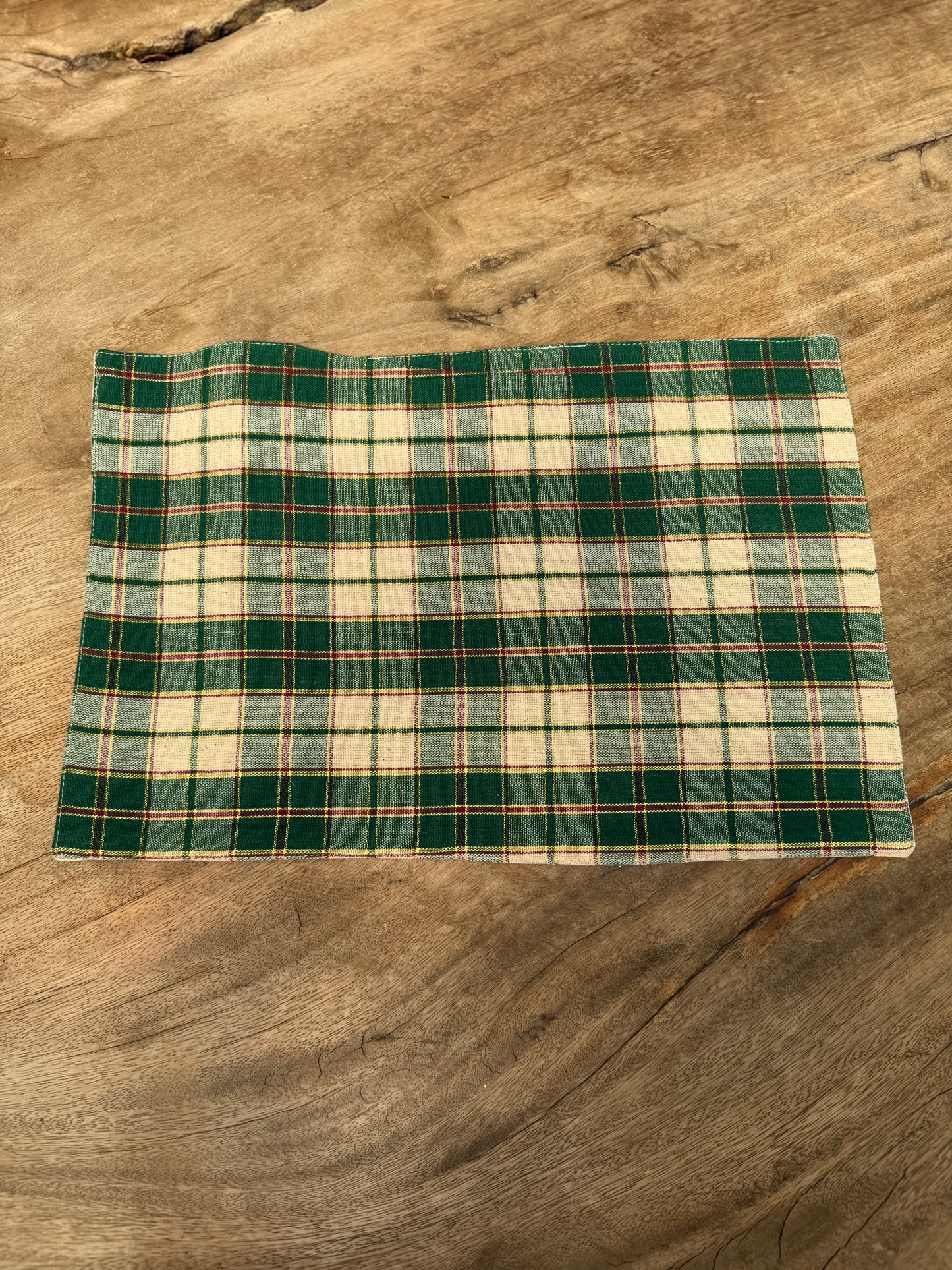 NA-IN-008 Individuales Cuadros Verdes Navidad. Set x 8