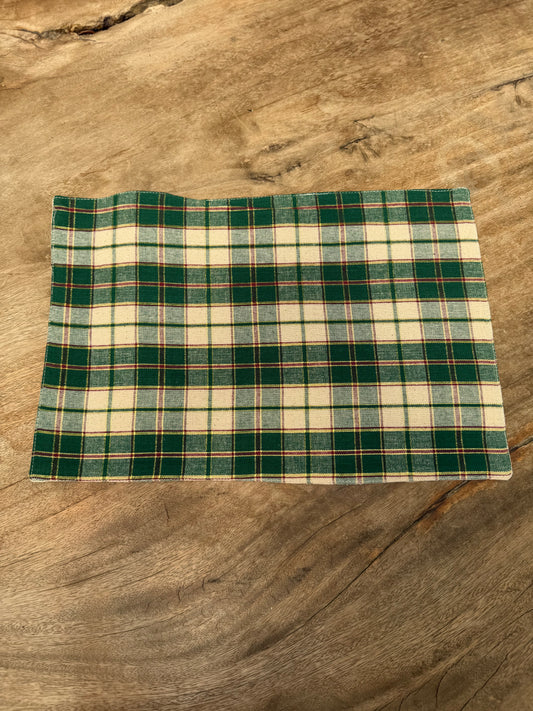 NA-IN-008 Individuales Cuadros Verdes Navidad. Set x 8