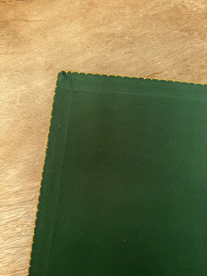 NA-IN-011 Individuales Verdes Filo Dorado. Set x 8