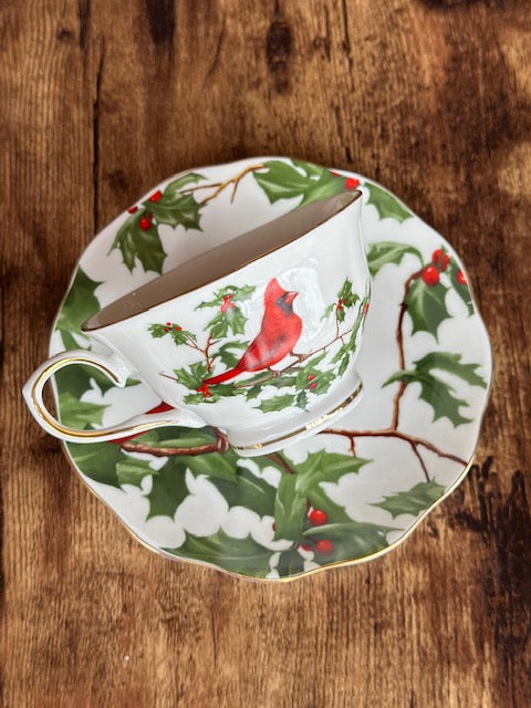 NA-JT-001 Juego de Te Cardenales x 4 Puestos. Navidad