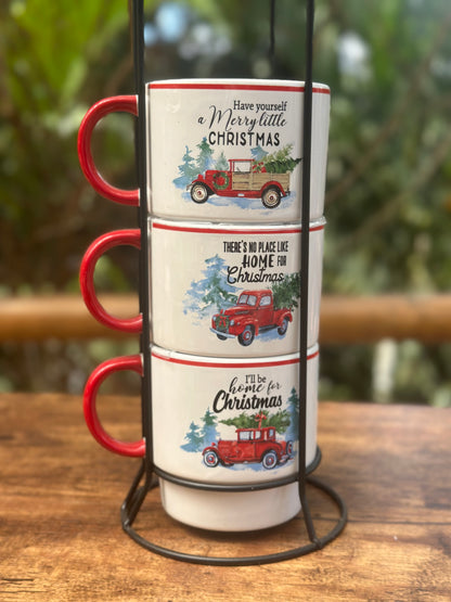 NA-JT-006 Pocillo Carro Rojo Navidad. Set x 3