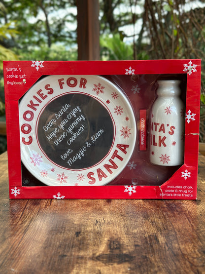NA-JT-010 Set Cookies para Santa Escribir. Plato & Botella