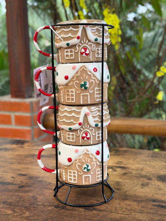 NA-JT-024 Tazas Galleta de Jengibre. Set x 4