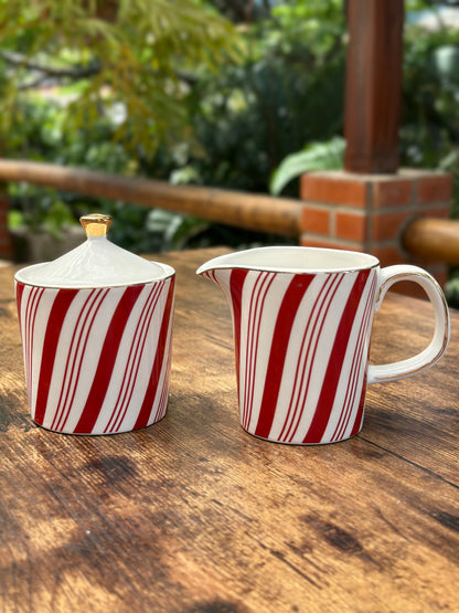 NA-JT-004 Juego de Te Rayas Rojas. Set x 6 Tazas