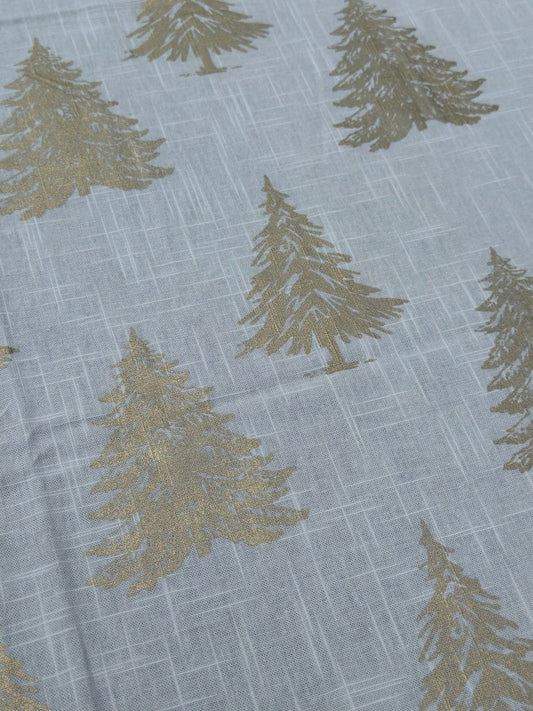 NA-MA-004 Mantel Arboles dorados Navidad