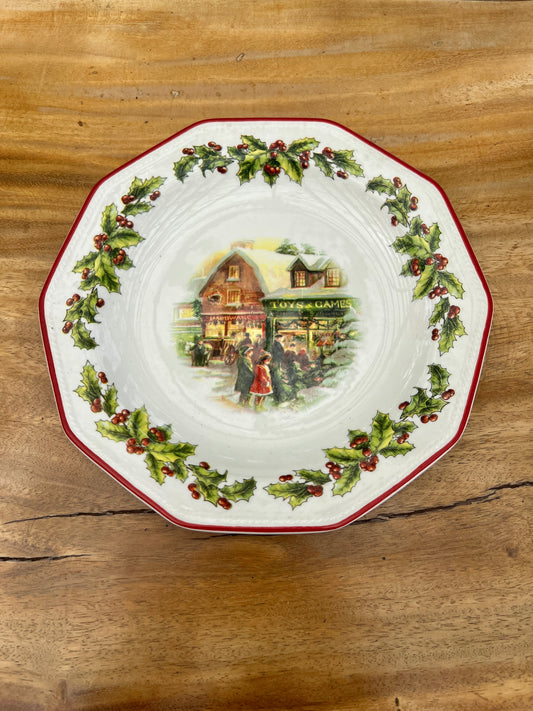 NA-PL-012 Plato Principal Muerdago Calle De Navidad x 8 Puestos